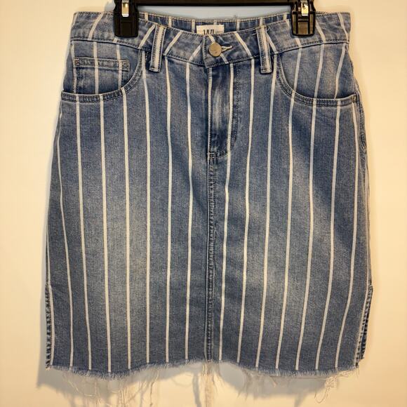 WASH LAB - BLUE STRIPE MINI SKIRT - SIZE 27 -DENIM SKIRT - Picture 6 of 8